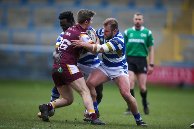 3. Action from Halifax Panthers against Batley Bulldogs