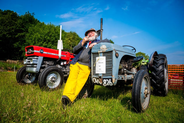 Former farm worker Ian Waddington, aged 76, with his vintage 1952 Ferguson TEF 20 tractor. Ian, first worked on a farm from the age of 15 until retiring and now enjoys taken part in charity tractor runs and local shows.