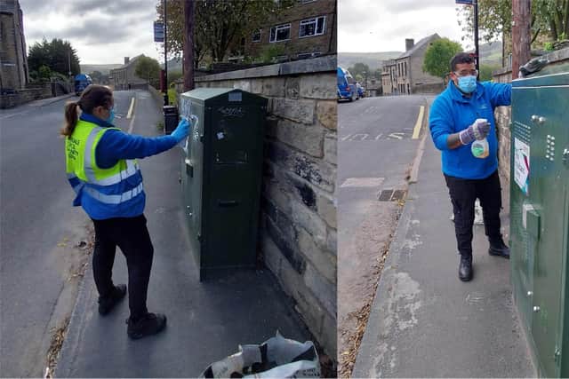 Removing graffiti as part of the days of action