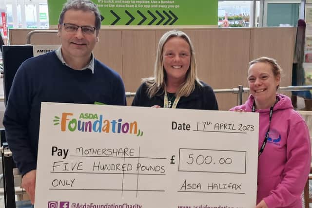 Mothershare received a donation from the Asda Foundation