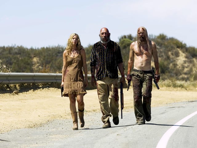 The Devil's Rejects, sometimes seen as House Of A 1000 Corpses 2 is a black comedy horror film written, produced and directed by musician Rob Zombie. Funny and full of gore, the murderous, backwoods Firefly family take to the road to escape the vengeful Sheriff Wydell.