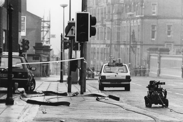 Our last picture again shows that awful day in January 1989 when the bomb disposal team were called into action