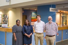 Todmorden Group Practice Partners – from left to right – Dr C Mahon, Dr V Vivekananthan, Dr D Budd, and Dr M Dransfield. Photo: Todmorden Group Practice
