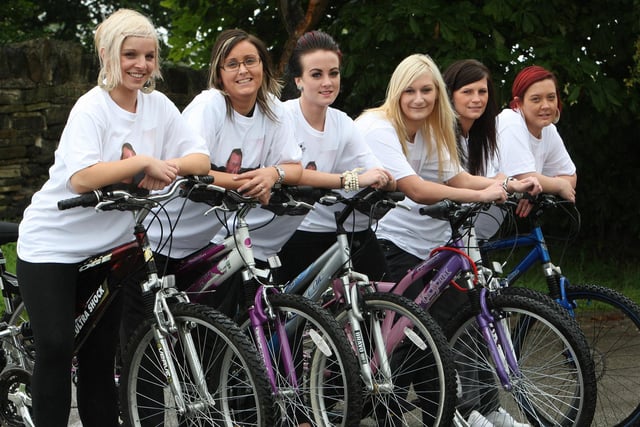 Cycling from Blackpool to Ovenden Rugby Club in 2010 in memory of David Nicholson are Tanya Nicholson, Shophie Nicholson, Tracey Short, Ashton Emmett, Sammiejo Stokes and Nickki Kelliher.
