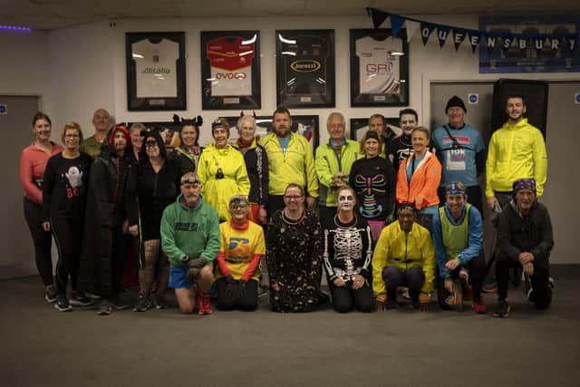 Some of the members of Queensbury Running Club, who dressed up for the annual Halloween Run