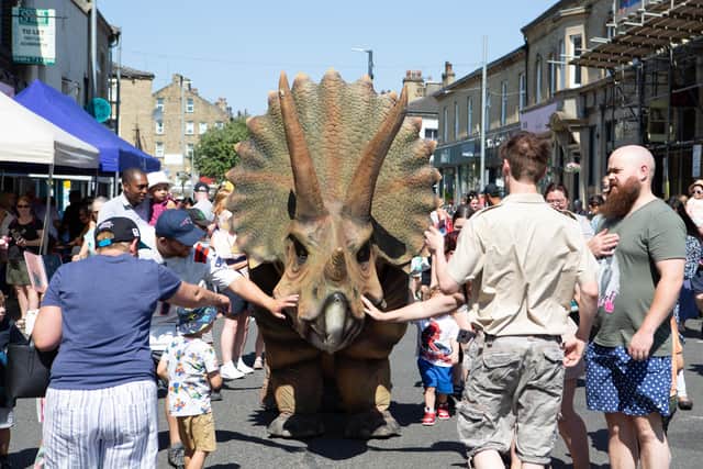 Dinosaurs in Brighouse last summer