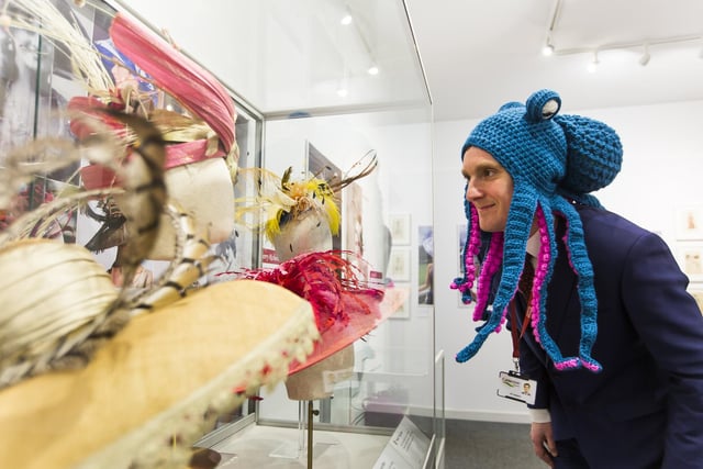 A hat for all seasons exhibition launch at Bankfield Museum, Halifax. Curator Eli Dawson.