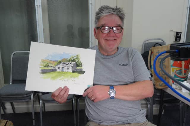 Yorkshire artist John Harrison who gave a demonstration at Brighouse Art Circle