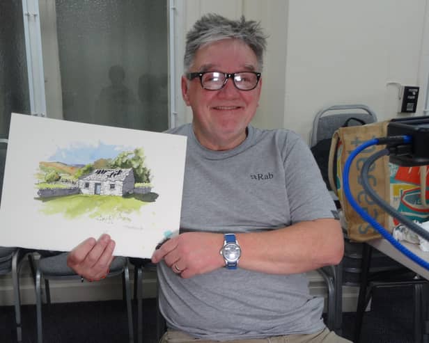 Yorkshire artist John Harrison who gave a demonstration at Brighouse Art Circle
