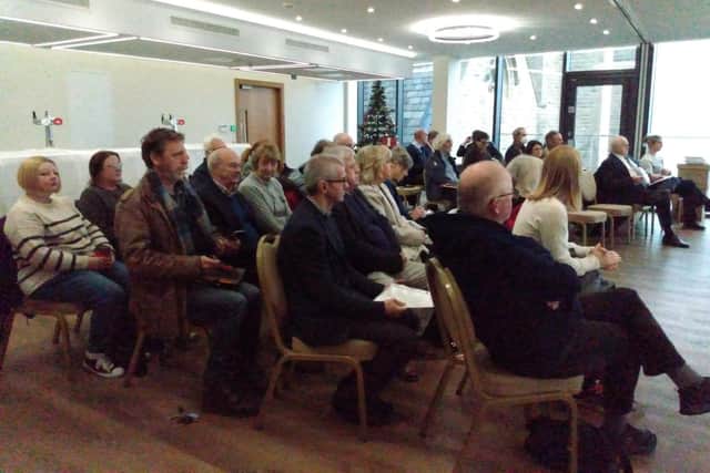 Concerned residents, councillors and campaigners at the initial hearing session held at Halifax Piece Hall last November over the controversial Ryburn Valley waste incinerator plan.