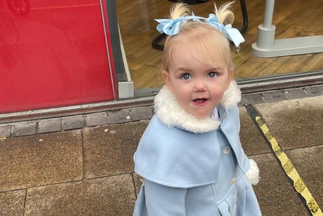 Shannon Smith has sent this adorable photo of Daisy dressed up as Cinderella.
