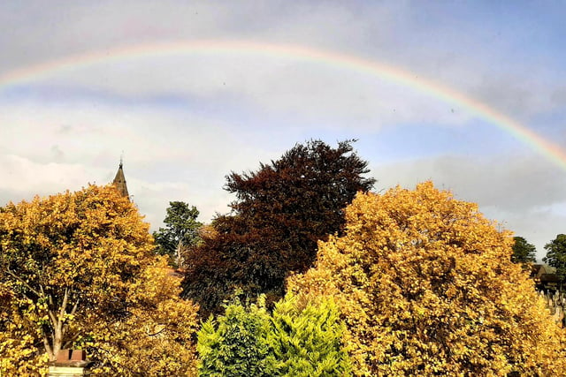 Rainbow over Brighouse. Photo by Marianne Sellars