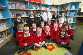 Heptonstall Junior and Infant School has received a 'Good' Ofsted report. Headteacher David Perrin with pupils.