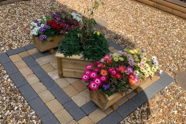 Laurel Summers shared these planters, created by Grandad's Workshop in Illingworth, filled with blooms