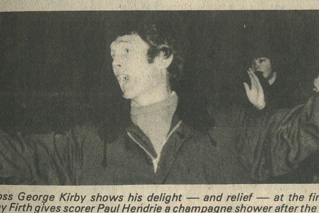 A Courier clipping showing Halifax boss George Kirby after the final whistle