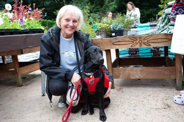 Deborah Sinclair with Poppy at the RSPCA dog day, Kershaw's Garden Centre, Brighouse