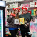 Chloe Wray, Sally Lee and Michelle Sunderland at the new bargain store in Halifax, OJ's Savings