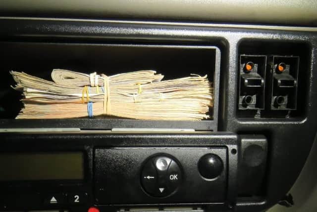 Cash found hidden in the lorry