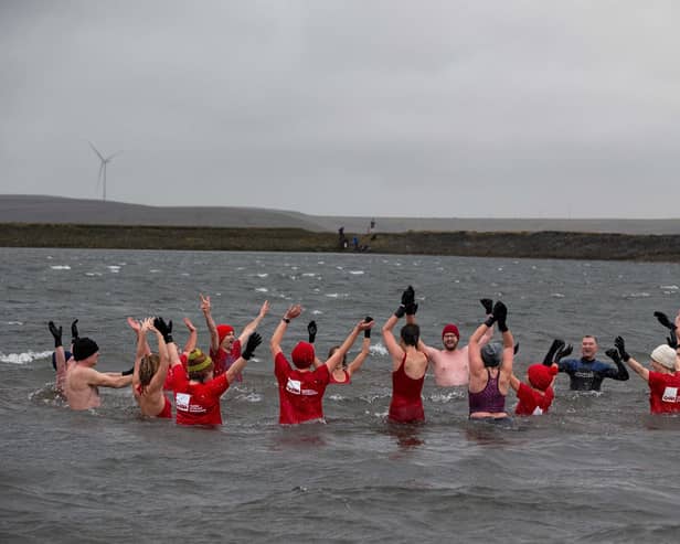 New Year's Day start of January Daily Dip at Gaddings Dam, Todmorden