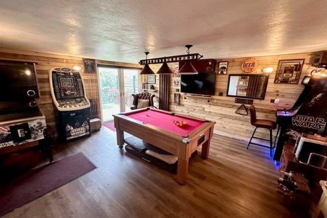 A garden room used currently as a games room.