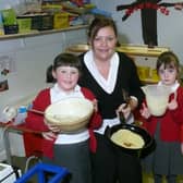Pupils at Field Lane Primary School prepare for Pancake Day back in 2009.