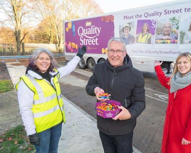 Sally Wright, head of delivery, Bruce Funnell, packaging lead and Gemma Handley, senior brand manager. Photo: Richard Walker/PA Wire