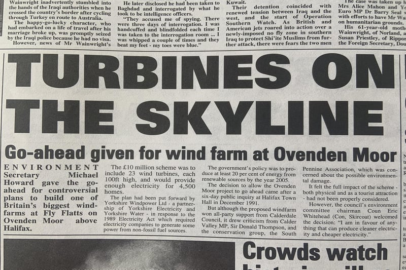 In 1992 the go-ahead was given for the wind farm at Ovenden Moor.