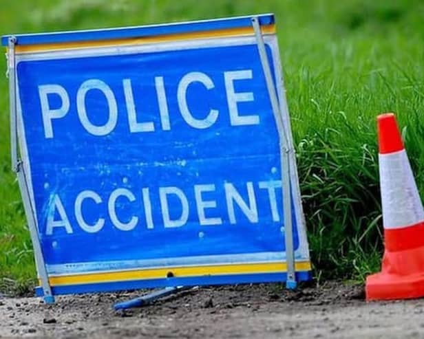 A Hipperholme road is blocked this morning following a crash.
