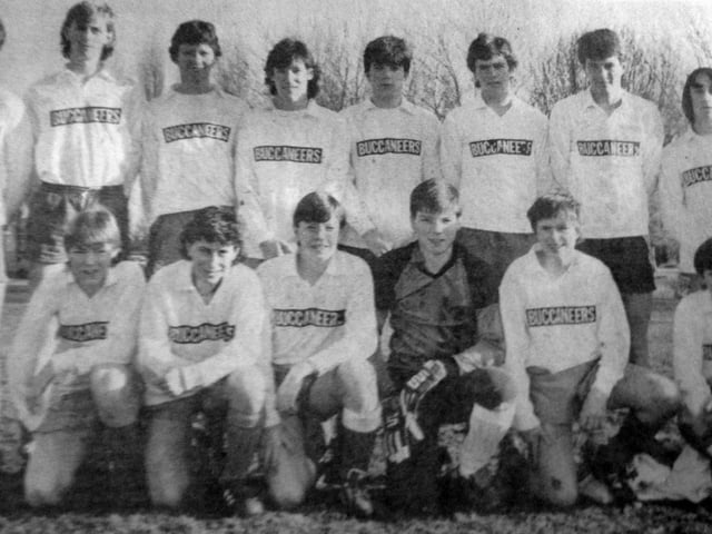 Portsmouth Lads League. Back (from left) Darren Harding, Adrian Batten, John Williams, Martin Bartlett, Ricky Coburn, Peter Seiden, Andy Byles. Front: Lee Phillip, Steve Weston, Barry Strawbridge, Shane Marmott, Matthew Sherry.