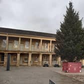 The new tree is all ready for Christmas in Halifax's Piece Hall