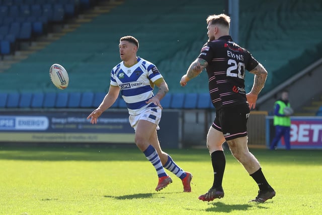 6. Action from Halifax Panthers' win over Barrow Raiders at The Shay, on Sunday, April 2, in the fourth round of the Challenge Cup. (Photo credit: Simon Hall)