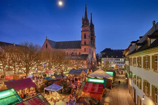 Basel Christmas market at Münsterplatz