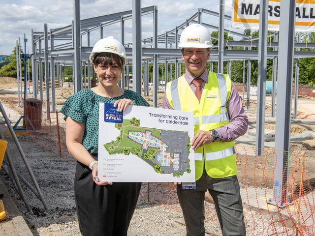 Laura Golding, Director of Income Generation at Overgate Hospice in Elland with project manager Dave Jessop where around £12m is being invested in a new building complex.