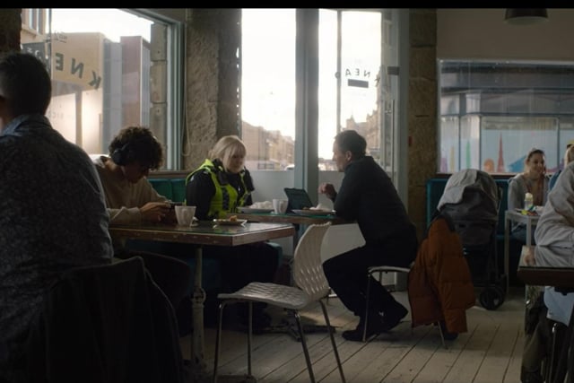 Knead Pizzeria & Bar, which is located in Halifax town centre, popped up in episode two as a dramatic conversation took place. Picture: BBC