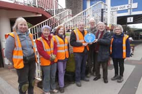 The Chairman and Vice Chairman of Brighouse Civic Trust are pictured with volunteers from the Friends of Brighouse Station and their Chairman, Paul Marshall at the presentation of a new blue plaque earlier this year.
