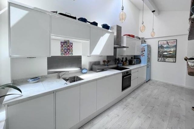 The modern fitted kitchen within the property.