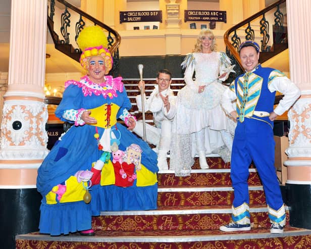 Adam Stafford, Nathan Morris as Buttons will be joined by duo Mathew Pomeroy and Natasha Lamb in Cinderella at the Victoria Theatre