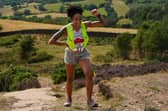Calder Valley's Eryn Barber makes it to Tegg's Nose. Pic: Steve Taylor