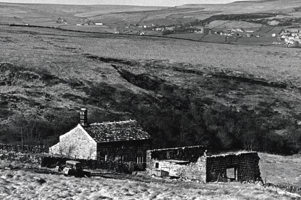 Bell House farm, Cragg Vale (left) the former home of the Cragg Vale Coiners and Bell House Barn (right)