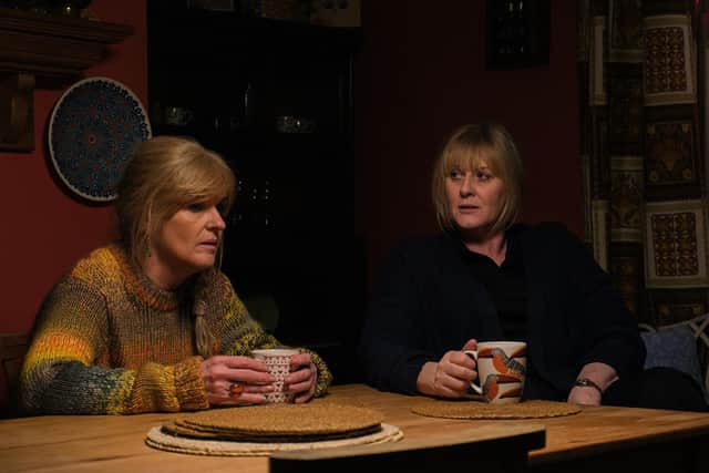 Clare Cartwright (SIOBHAN FINNERAN) & Catherine Cawood (SARAH LANCASHIRE). Picture: BBC/Lookout Point/Matt Squire