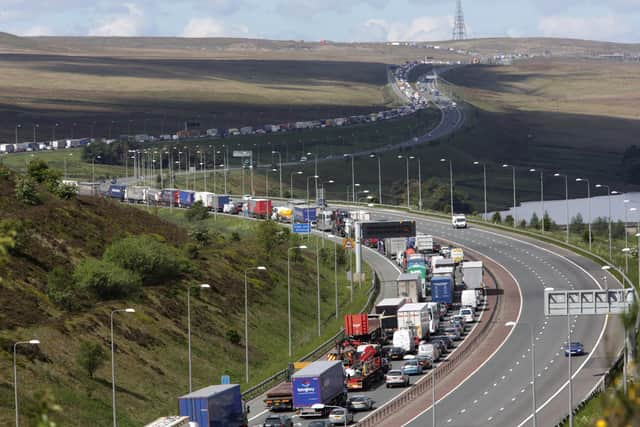 M62 from Scammonden looking towards Manchester.