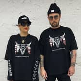Leon and his wife Melania modelling Chimes of Freedom wear