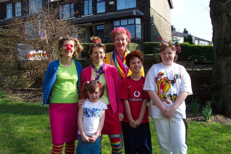 Ferney Lee School, Todmorden, staff and pupils celebrate Red Nose Day back in 2003