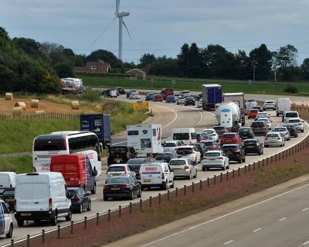 Traffic chaos is expected as thousands arrive for Leeds Festival.
