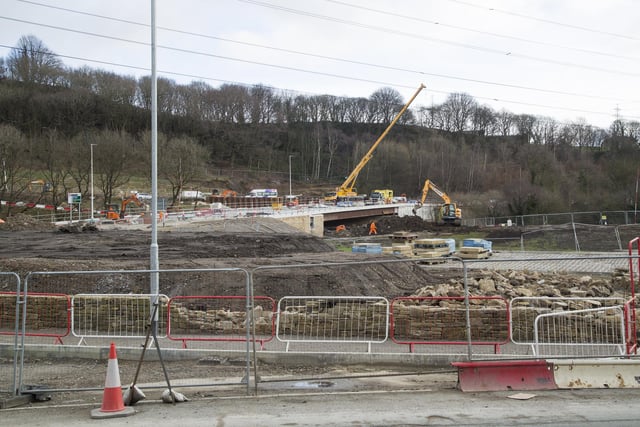 Calder and Hebble junction, new bridge between Stainland Road and the A629