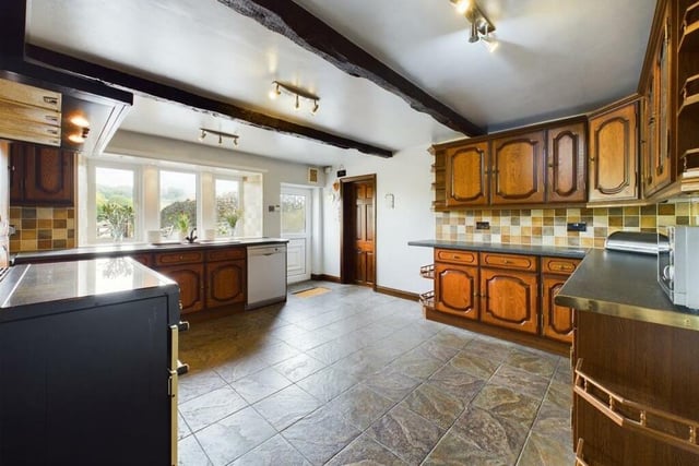 A super-size beamed kitchen with stunning valley views.