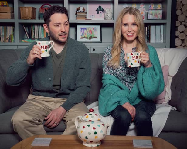 Lucy Beaumont with her husband Jon Richardson