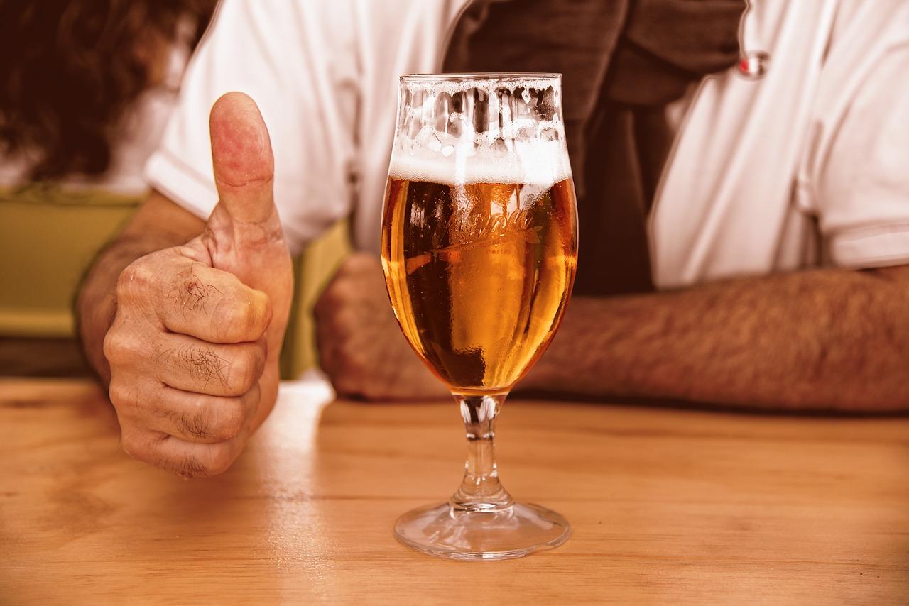 Someone's pleased with their pint