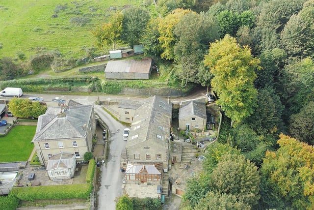 An aerial view of the Shibden property for sale.