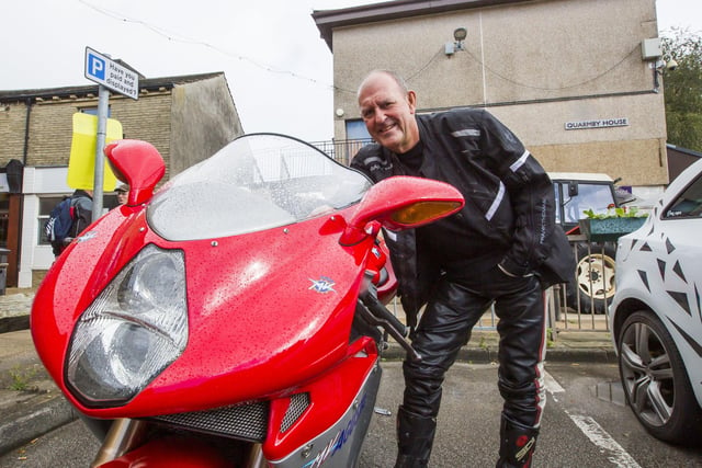 Keith Mollet with his MV Augusta.